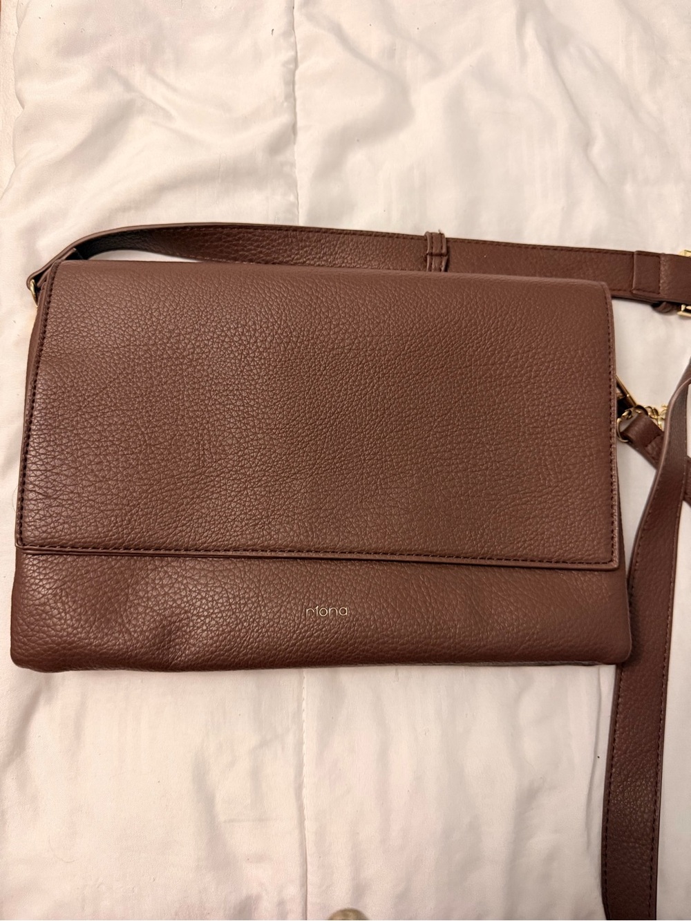 Riona Brown Vegan Leather Crossbody Bag